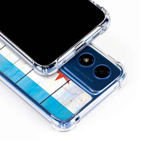 Chicago Flag Light Wood Moto G 5G (2024) Clear Case